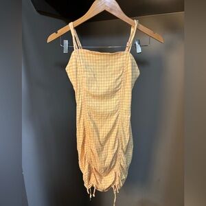 Plaid Scrunch Bodycon Dress